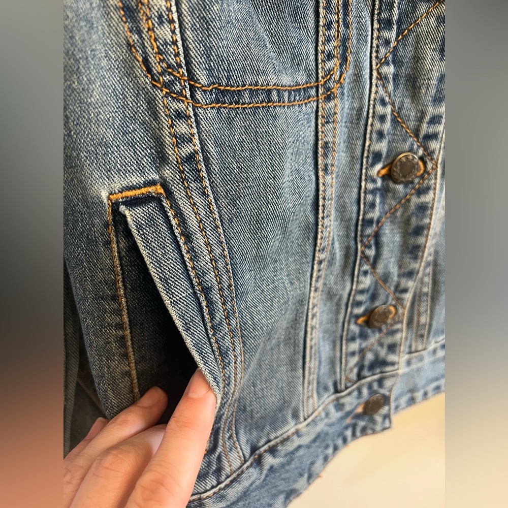 Free People Fitted Denim Jacket Indigo Size Extra Small XS - Picture 12 of 15